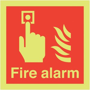 150x150mm Fire Alarm - Nite Glo Rigid
