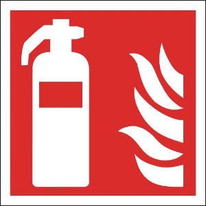 100x100mm Fire Extinguisher Symbols Only - Self Adhesive