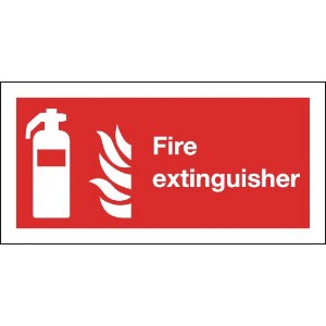 100x200mm Fire Extinguisher Symbol & Flames - Rigid