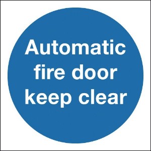 200x200mm Automatic Fire Door Keep Clear - Self Adhesive
