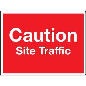450x600mm 'Caution Site Traffic' Road Stanchion Sign