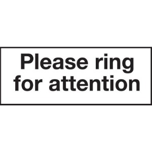 100x200mm Please ring for attention - Rigid