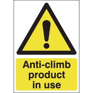 210x148mm Anti-climb Product In Use - Self Adhesive