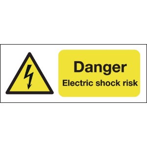 100x250mm Danger Electric Shock Risk - Rigid
