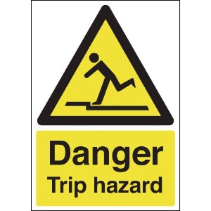 210x148mm Danger Trip Hazard - Rigid
