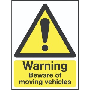 400x300mm Warning Beware of moving vehicles Outdoor Sign