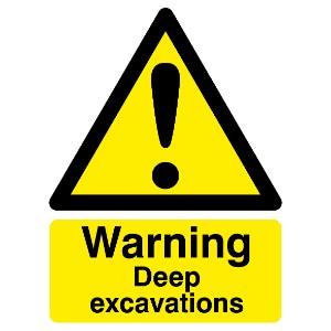 420 x 297mm Warning Deep Excavations - Rigid