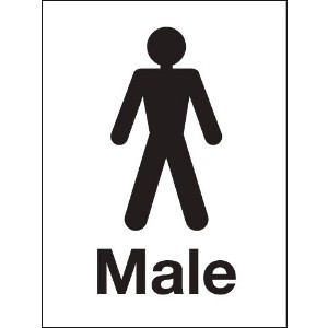 200x150mm Male Washroom sign - self adhesive