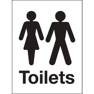 200x150mm Male and Female Washroom sign - rigid