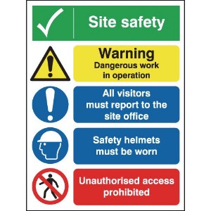 400x300mm Site Safety Warning Dangerous Outdoor Sign