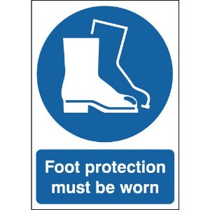 210x148mm Foot Protection Must Be Worn - Self Adhesive