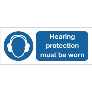 100x250mm Hearing Protection Must Be Worn - Rigid