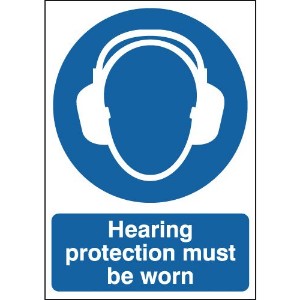 297x210mm Hearing Protection Must Be Worn - Rigid