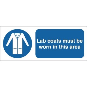 100x250mm Lab Coats Must Be Worn In This Area - Rigid