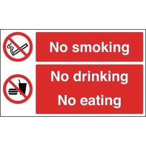 150x300mm No Smoking No Drinking No Eating - Rigid