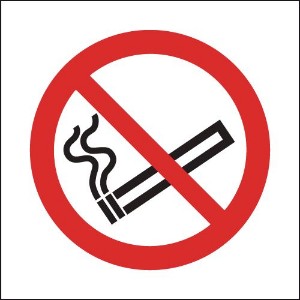 100x100mm No Smoking Symbol Only- Rigid