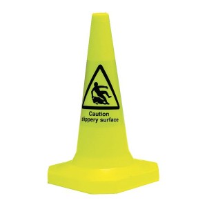 Caution Slippery Surface Pedestrian Warning Cones