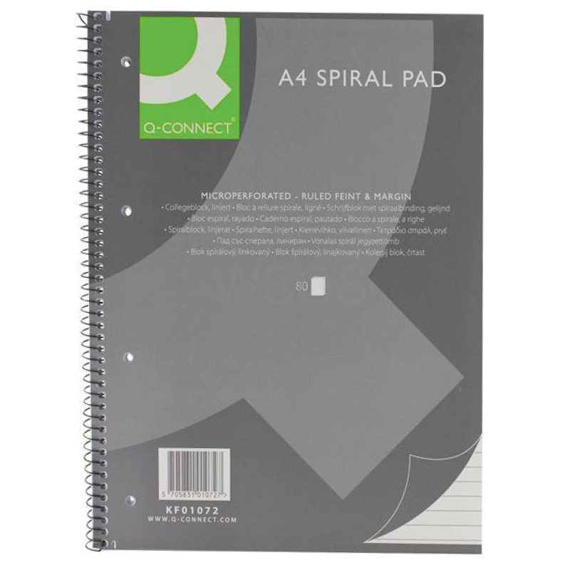 FixFirm® A4 Spiral Bound Note Pad Micro-perforated 80 Leaf - Pack of 5