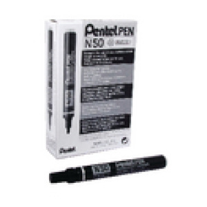 Pentel N50 Bullet Point Marker Black Pack of 12