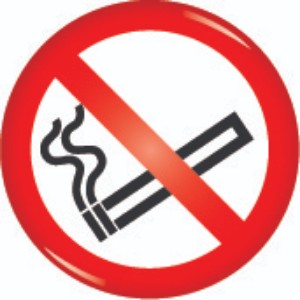 60mm No smoking symbol - domed acrylic sign