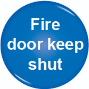 60mm Fire door keep shut - domed acrylic sign