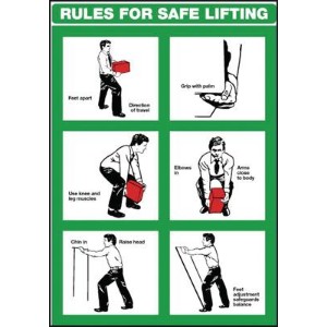 600x420mm Rules for Safe Lifting Wallchart