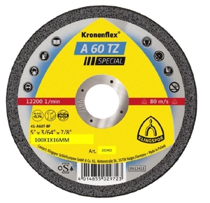 100x1.0mm Klingspor A60TZSP Metal Cutting Disc Flat
