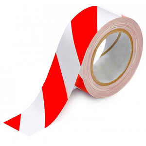 50mmx33m TackMax® Self Adhesive Red/White Hazard Warning Tape