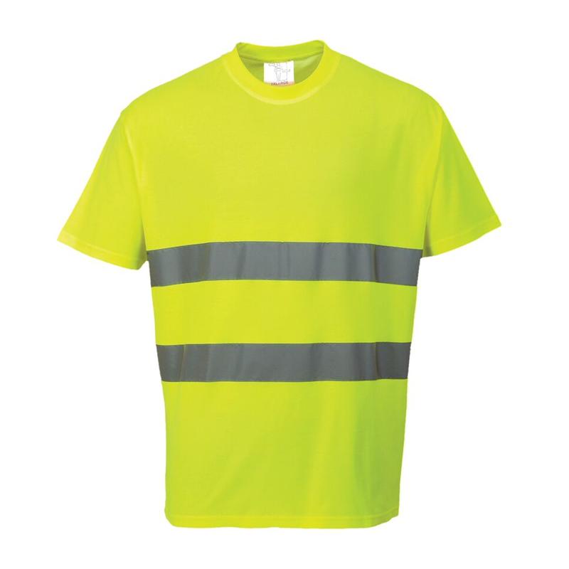 Yellow WorkGlow™ Hi-Vis Round Neck Short Sleeved T-Shirts | Hi-Vis T ...