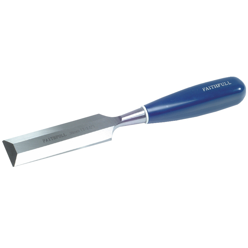 Bevelled Edge Wood Chisel with Clear Plastic Handles 1 1/2 inch 38mm TZ  WW051 