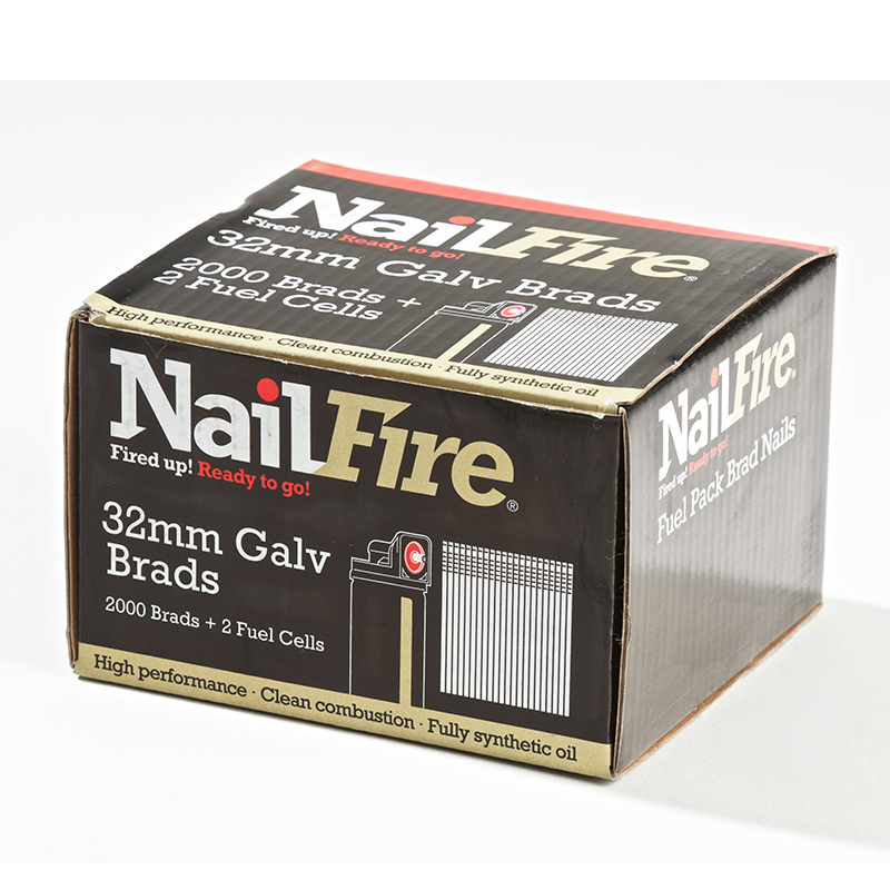 32mmx16g NailFire Galv Angled Brad Nail & Fuel Packs (Box of 2000)