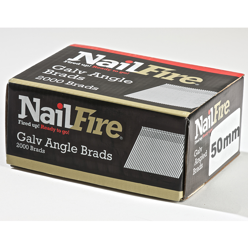 50mmx16g NailFire Galv Angled Brad Nail & Fuel Packs (Box of 2000)