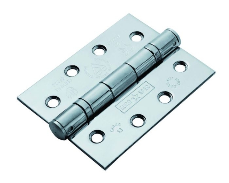 102x76x3mm Grade 13 Polished Stainless Steel Ball Bearing Butt Hinges - PSS - 1 Pair (2)