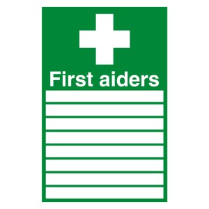 300x200mm First Aiders (with spaces) - Rigid