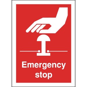 100x75mm Emergency Stop - Rigid