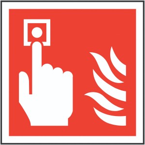100x100mm Fire Alarm Call Point Symbol Only - Rigid