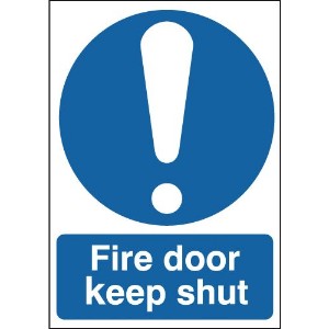210x148mm Fire Door Keep Shut - Rigid