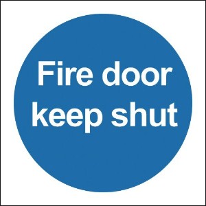 100x100mm Fire Door Keep Shut - Deluxe 