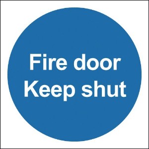 100x100 Fire Door Keep Shut - Self Adhesive