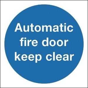 100x100mm Automatic Fire Door Keep Clear - Rigid