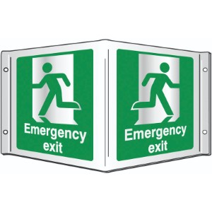 200x400mm Emergency exit Projecting 3D Sign