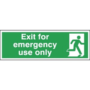 150x450mm Exit For Emergency Use Only - Rigid
