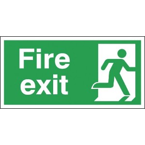 150x300mm Fire Exit Running Man Right - Self Adhesive