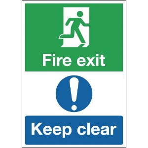 297x210mm Fire Exit Keep Clear - Rigid