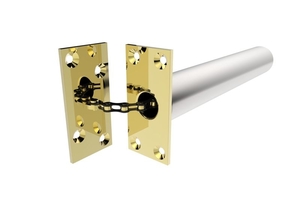Concealed Door Chain Closer - Square Plate - Electro Brass