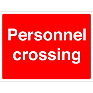 450x600mm Personnel Crossing Road Stanchion Sign