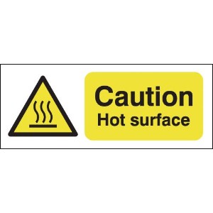 100x250mm Caution Hot Surface - Rigid