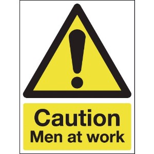 297x210mm Caution Men At Work - Rigid