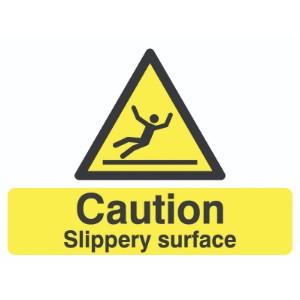 450x600mm 'Caution Slippery Surface' Road Stanchion Sign