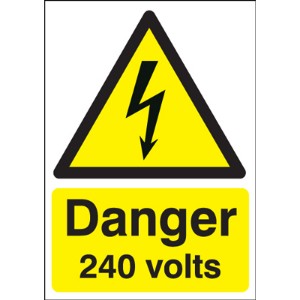 297x210mm Danger 240 Volts - Rigid